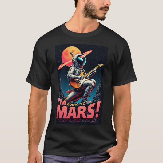 卒業祝いギフト グラフィックデザイン 火星に行く Tシャツ (正面)