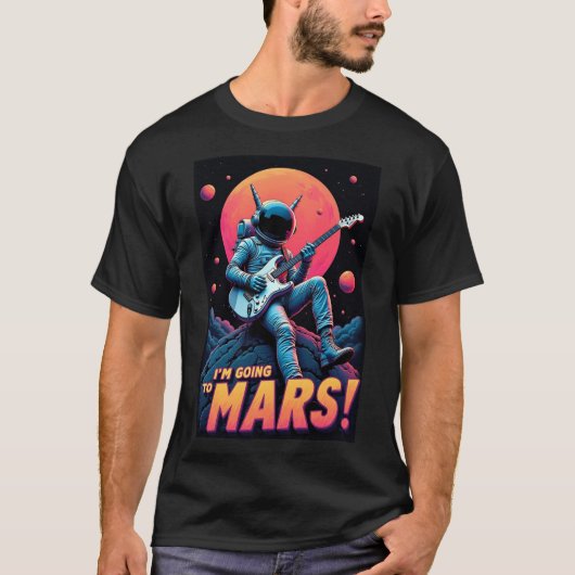 卒業祝いギフト グラフィックデザイン 火星に行く Tシャツ (正面)