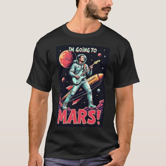 卒業祝いギフト グラフィックデザイン 火星に行く Tシャツ (正面)