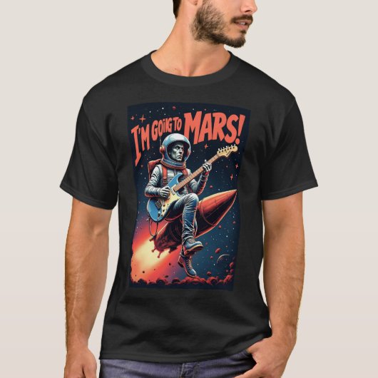卒業祝いギフト グラフィックデザイン 火星に行く Tシャツ (正面)