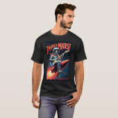 卒業祝いギフト グラフィックデザイン 火星に行く Tシャツ (正面フル)