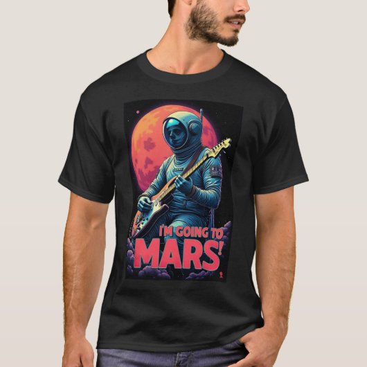 卒業祝いギフト グラフィックデザイン 火星に行く Tシャツ (正面)