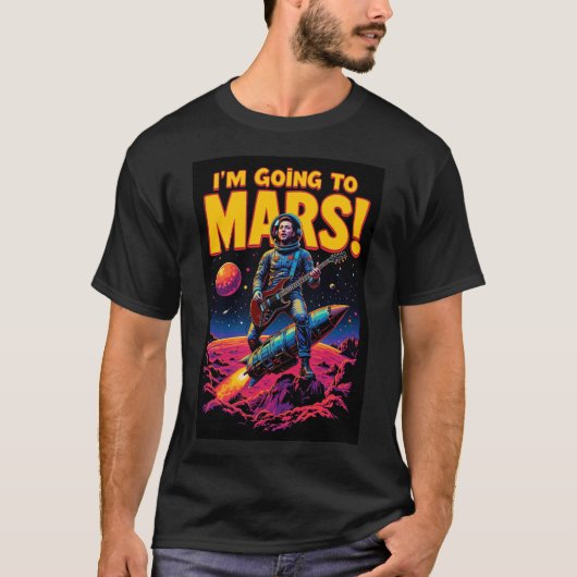 卒業祝いギフト グラフィックデザイン 火星に行く Tシャツ (正面)