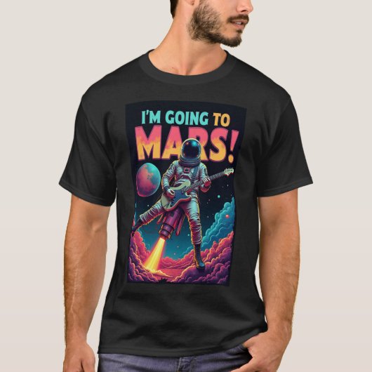 卒業祝いギフト グラフィックデザイン 火星に行く Tシャツ (正面)
