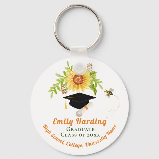 卒業祝いクラスフローラ花 キーホルダー (正面)