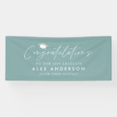 卒業祝いシンプルのモダンダスティブルー 横断幕 (横)