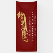 卒業祝いシンプルのモダンバーガンディ 横断幕 (縦)