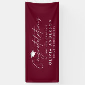 卒業祝いシンプルのモダンバーガンディ 横断幕 (縦)