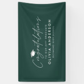 卒業祝いシンプルのモダン緑 横断幕 (縦)