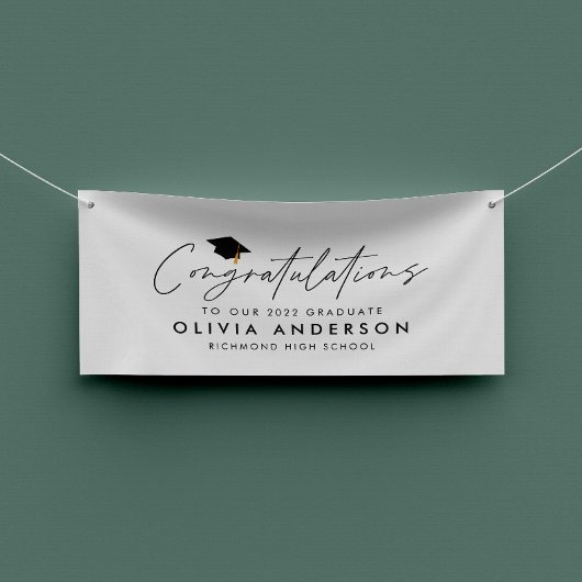 卒業祝いシンプルのモダン脚本 横断幕