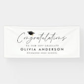 卒業祝いシンプルのモダン脚本 横断幕 (横)