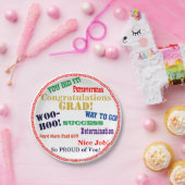 卒業祝いタイポグラフィ ペーパープレート (パーティー)