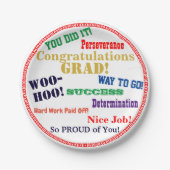 卒業祝いタイポグラフィ ペーパープレート (正面)