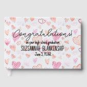 卒業祝いハートパターカスタムン ゲストブック (正面)