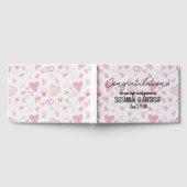 卒業祝いハートパターカスタムン ゲストブック (全面)