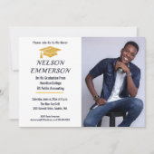 卒業祝いパーティーの写真 招待状 (正面)