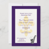 卒業祝いパーティーを楽しくしよう パープル 招待状 (裏面)