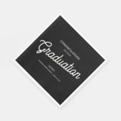 卒業祝いパーティー白黒 スタンダードランチョンナプキン (角)