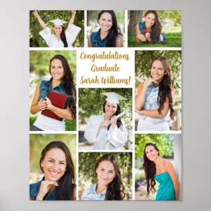 卒業祝いパーティー9フォトコラージュ ポスター