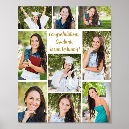 卒業祝いパーティー9フォトコラージュ ポスター (正面)