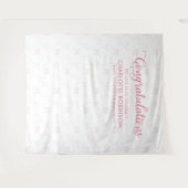 卒業祝いピンクボウ背景 タペストリー (正面(横))