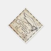 卒業祝いモノグラムコンパス&マップ スタンダードカクテルナプキン (角)