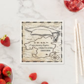 卒業祝いモノグラムコンパス&マップ スタンダードカクテルナプキン (インサイチュ)