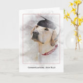 卒業祝いラブラドールレトリバー カード (黄色い花)