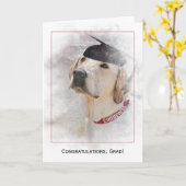 卒業祝いラブラドールレトリバー カード (黄色い花)