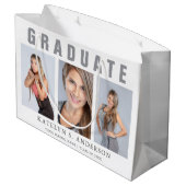 卒業祝い写真コラージュ ラージペーパーバッグ (裏面アングル)