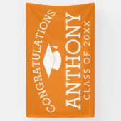 卒業祝い卒業CAN EDIT orange 横断幕 (縦)