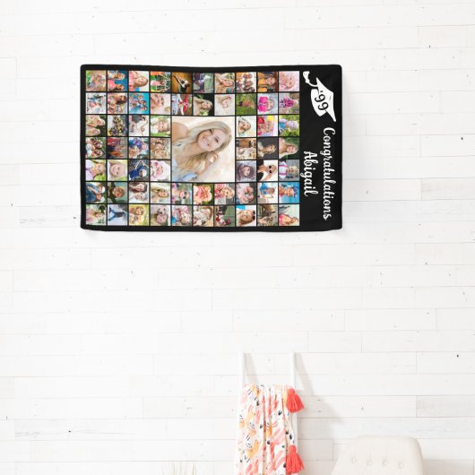 卒業祝い名62フォトコラージュ 横断幕 (インサイチュ)