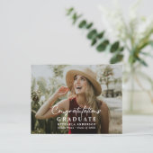 卒業祝い大学院生スクリプト2写真卒業 案内ポストカード (スタンド正面)