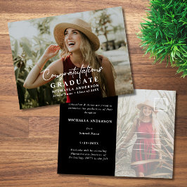 卒業祝い大学院生スクリプト2写真卒業 案内ポストカード