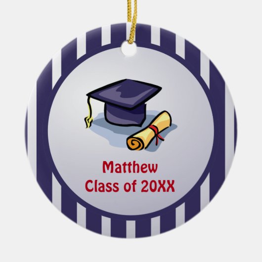 卒業祝い覚えて過去 セラミックオーナメント (正面)