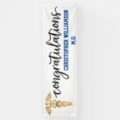 卒業祝い金ゴールド医師 横断幕 (縦)