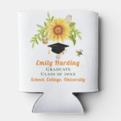 卒業祝い黄色いフローラひまわり 缶クーラー (裏面)