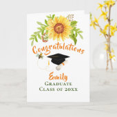 卒業祝い黄色のフローラカード カード (黄色い花)