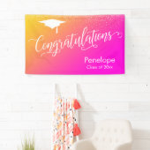 卒業祝い黄色ピンクのグラデーション 横断幕 (インサイチュ)