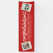 卒業祝い2写真コラージュRED 横断幕 (縦)