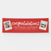 卒業祝い2写真コラージュRED 横断幕 (横)