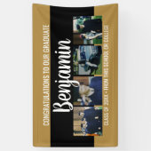 卒業祝い4枚の写真 – モダン Script 横断幕 (縦)