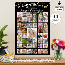 卒業祝い45写真コラージュ ポスター