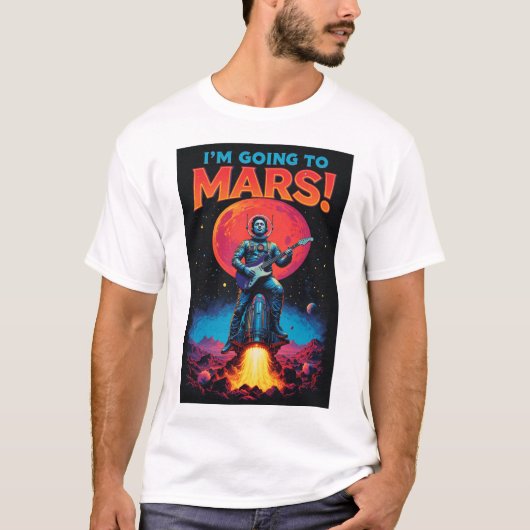 卒業祝い グラフィックデザイン 火星に行く Tシャツ (正面)