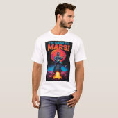 卒業祝い グラフィックデザイン 火星に行く Tシャツ (正面フル)