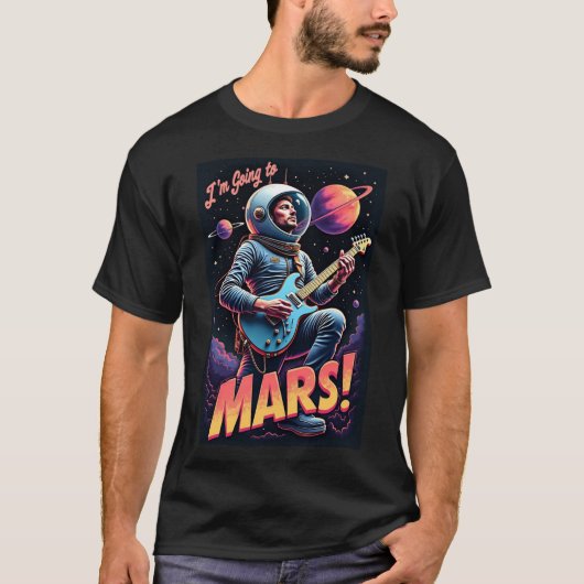 卒業祝い グラフィックデザイン 火星に行く Tシャツ (正面)