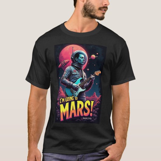 卒業祝い グラフィックデザイン 火星に行く Tシャツ (正面)