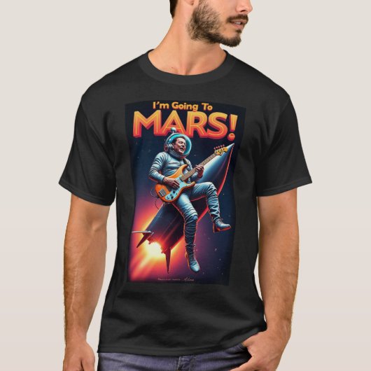 卒業祝い グラフィックデザイン 火星に行く Tシャツ (正面)