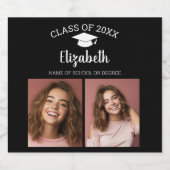 卒業祝い – スクリプトの卒業写真 ビールラベル (シングルラベル)