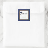 卒業祝い，ハット，タッセル，ブルー，金ゴールド スクエアシール (バッグ)